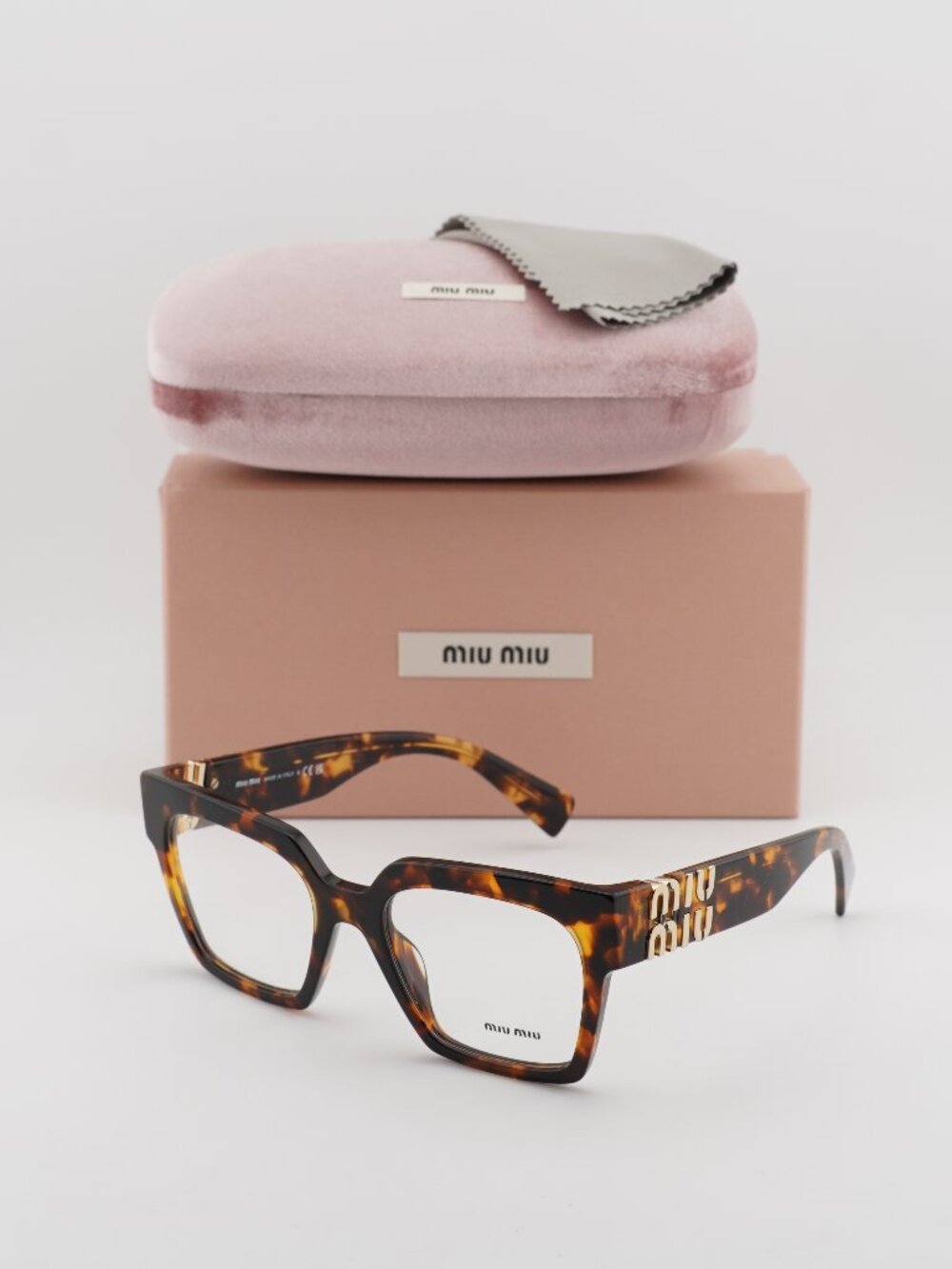 Miu Miu MU04UV VAU1O1 Square Eyeglasses - Honey Havana 52mm